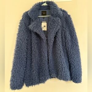 Blue Faux Fur Coat